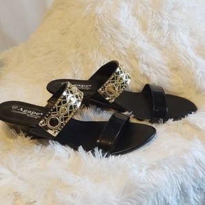 Agape gold and black sandal